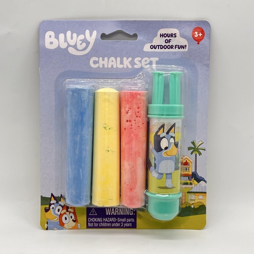 Bluey Chalk Set Little Kids Outdoor Sidewalk Chalk Holder 3+ Ages 4 Colors‎
